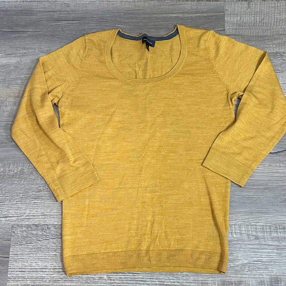 The Limited Mustard Yellow Scoop Neck Sweater